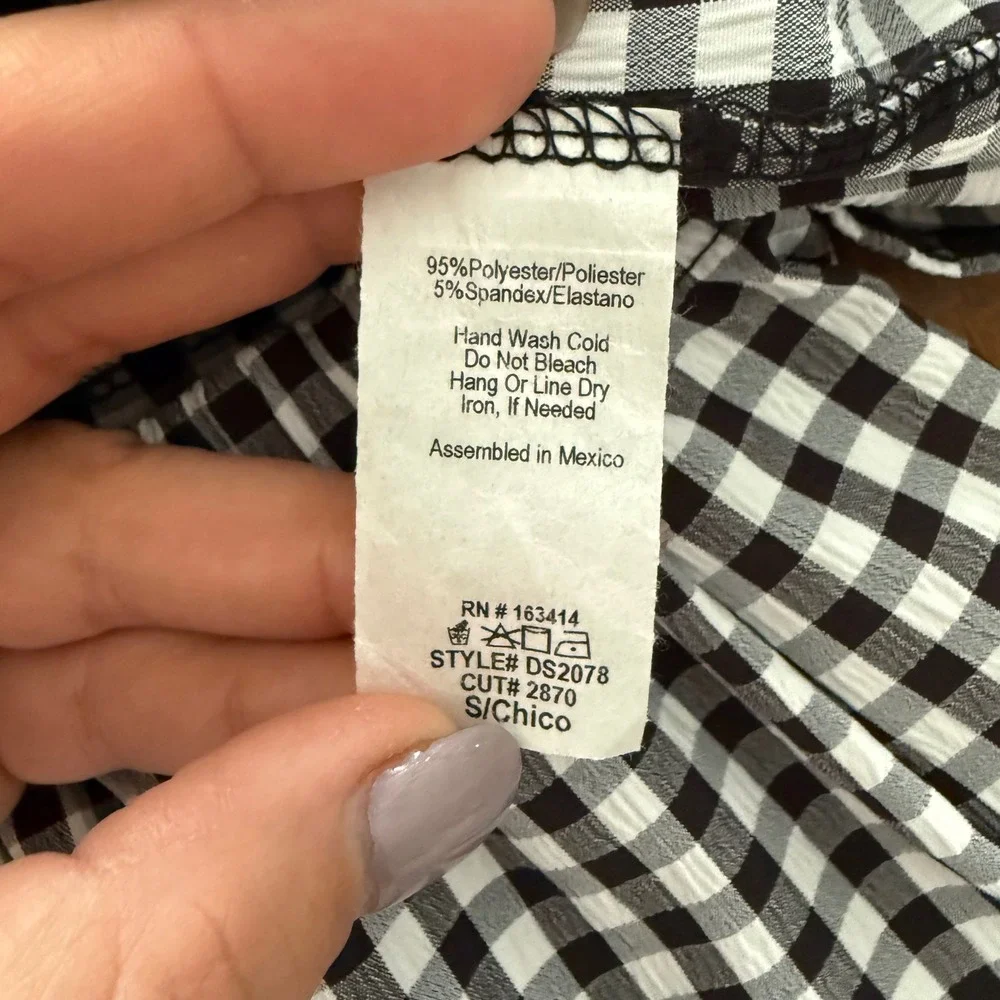 Gingham Check Crop Top & Skirt Set Black White Size S NWT Resort Vacation Y2K - Picture 4 of 8